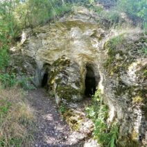 Die Wichtellöcher sind zwei durch Auswaschung entstandene Kalk- und Mergelhöhlen aus dem Muschelkalk (ca. 242-235 Millionen Jahre alt), die der Sage nach als Stolleneingänge für Wichtel dienten und als Geotop des Jahres 2022 ausgezeichnet wurden.