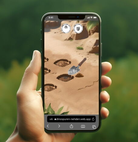 Die App, mit der man in die Kreidezeit zu den Iguanodonten von Brilon-Nehden reisen kann.