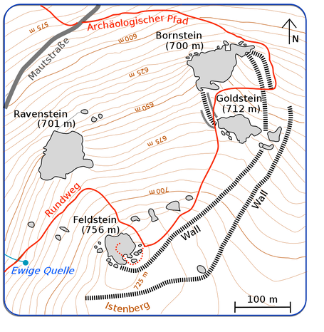 Eine Karte der Bruchhauser Steine.