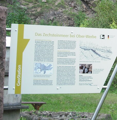 Die Geo-Station bei Ober-Werbe bietet anschauliche Informationen über die Geologie sowie natur-und kulturlandschaftliche Besonderheiten in kompakter Form.