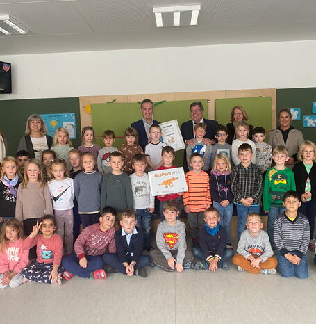 Zertifizierung für die bisher einzige GeoparkKiTa des Geoparks Grenzwelten im September 2021.