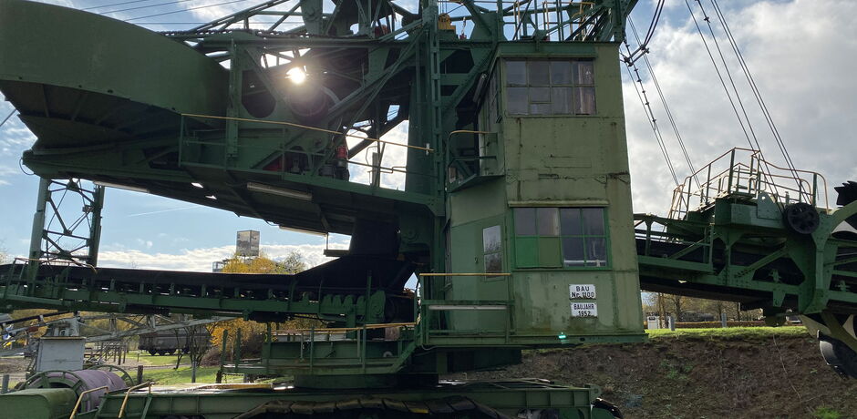 Eine Industriemaschine des Braunkohle Bergbaumuseums in Borken.