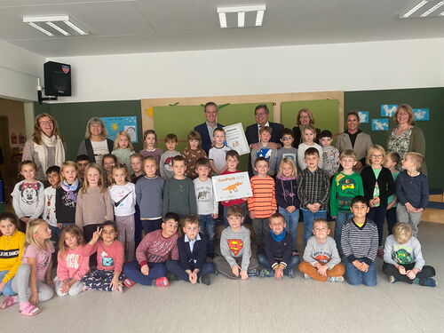 Zertifizierung für die bisher einzige GeoparkKiTa des Geoparks Grenzwelten im September 2021.