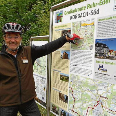Peter Hankel, seit 2016 zertifizierter Geoparkführer unterwegs auf einer GeoRadroute.