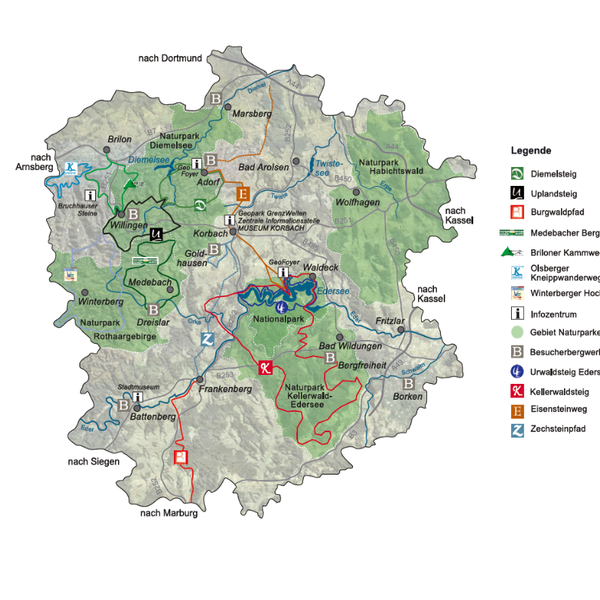 Die Gebietskulisse des Geoparks GrenzWelten